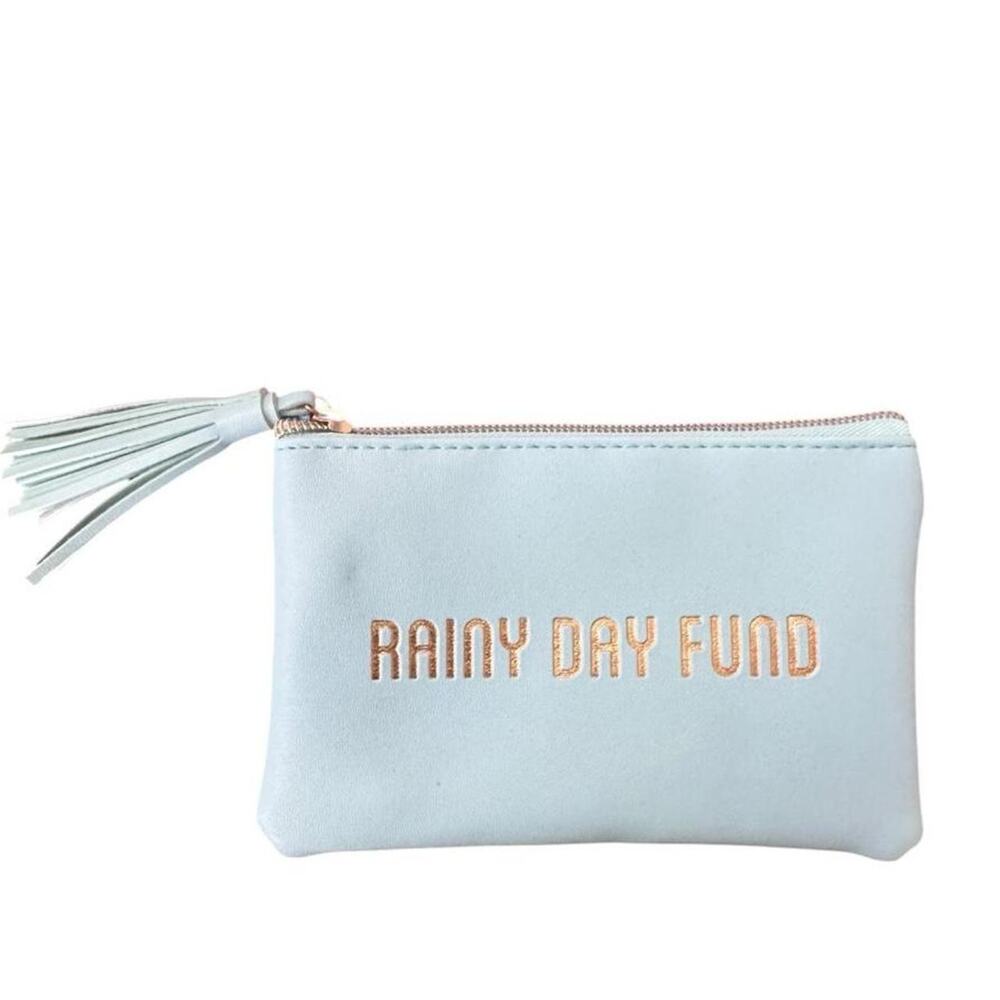 Rainy day fund blue leather